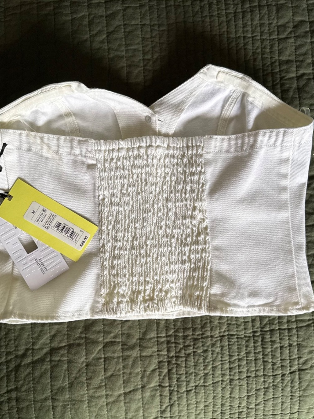 NWT Future Collective x Jenee Naylor White Denim Corset Top Size M - Picture 2 of 8